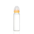 Novo frasco transparente de vidro com leite para bebê de 240ml e 120ml transparente com tampa e chupeta anti-cólica pescoço padrão